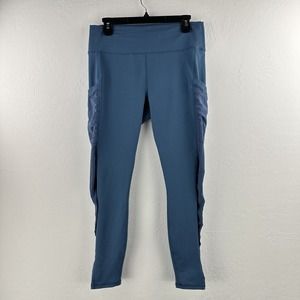 Fabletics Powerhold Mid-Rise Pocket Mesh Panel Legging Blue‎ L See Measurements